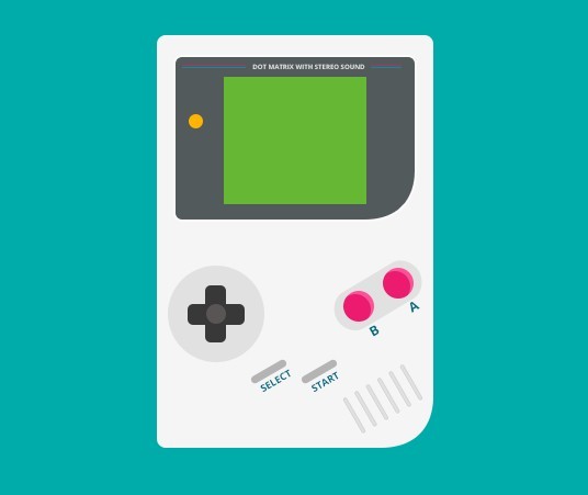 Flat Gameboy PSD Template