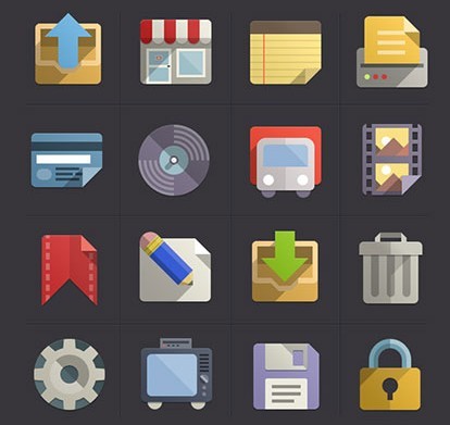 Flat Web Icon Set PSD