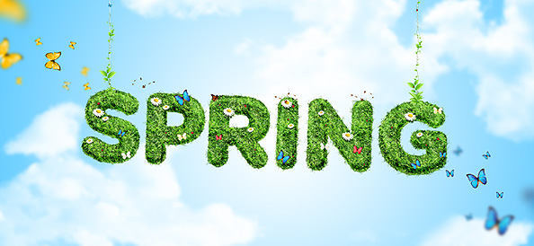 Green Spring Background PSD