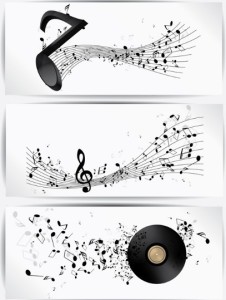 Set Of Vector Black Music Banners