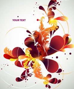 Vector Colorful Floral Text Background 02