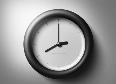 Dark Glossy Clock PSD