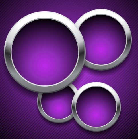 Vector Violet Lines background with Metal Rings