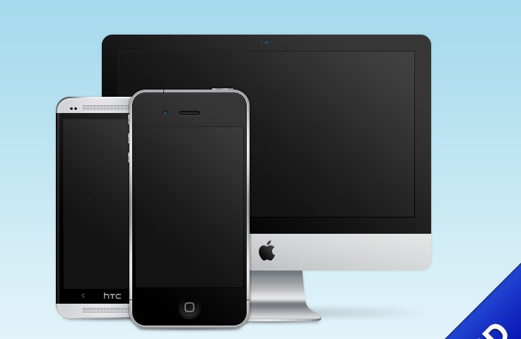 Mobile and Desktop Device PSD Template