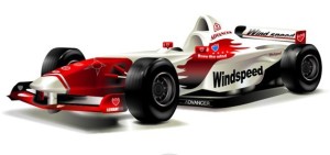 Red and White Vector F1 Car