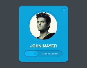 Blue Slide To Unlock Interface PSD