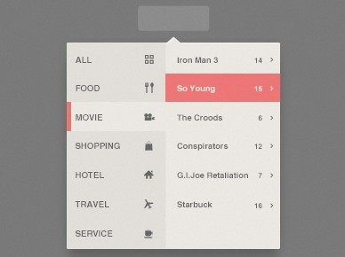 Clean Flat Popup Menu Interface PSD