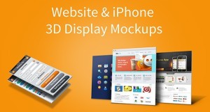 Website & iPhone 5 3D Display PSD Mockups