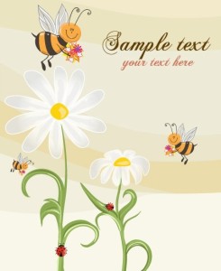 Fresh and Clean Spring Flower and Insect Background 02