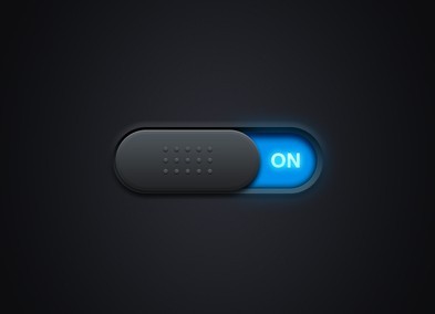 Dark and Blue iOS Switch Button PSD