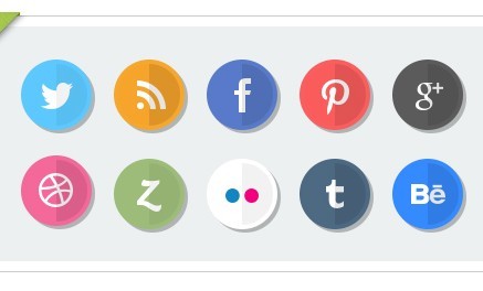 Paper Folding Style Social Media Icons