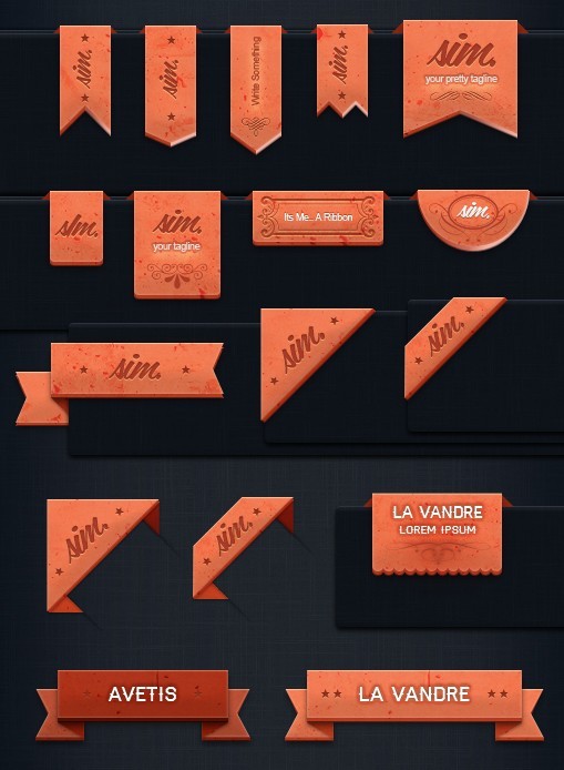 17+ Elegant Orange Ribbons Design (PSD and AI Included)