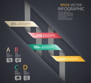 Creative Vector Infographic Labels with Numbers and Letters 05