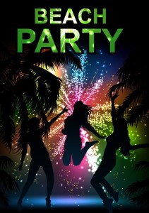 Fashion Beach & Night Party Background Vector 01