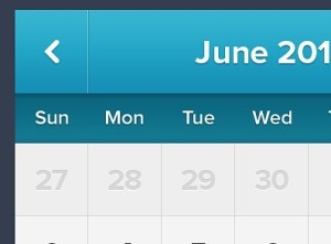 Clean Blue Calendar Interface PSD