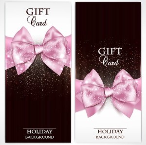 Vector Fantastic Gift Cards with Ribbon Bows 01