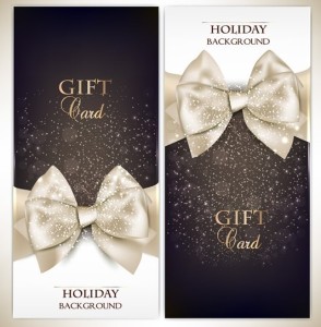 Vector Fantastic Gift Cards with Ribbon Bows 02