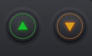 Green and Yellow Directional Buttons PSD