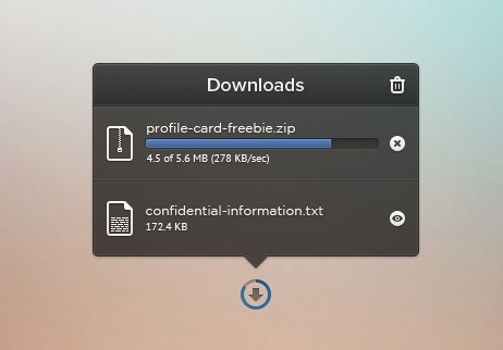 Popup Download Progress Interface PSD