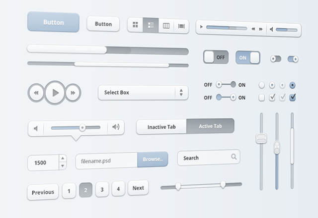 Sky Web UI Kit PSD