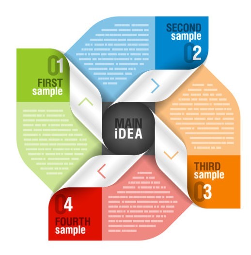 Vector Data Display Labels With Numbers For Infographic 02