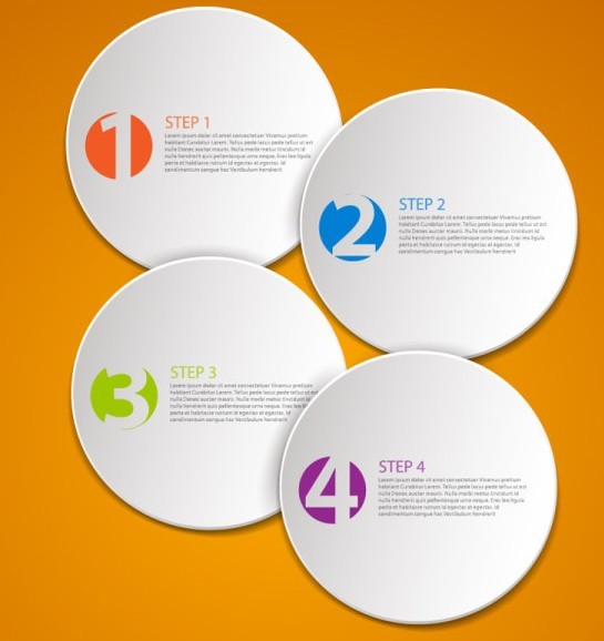 Vector Data Display Labels With Numbers For Infographic 03