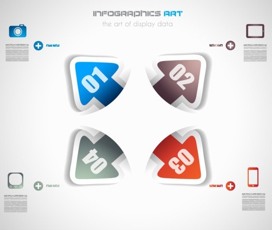 Vector Data Display Labels With Numbers For Infographic 06