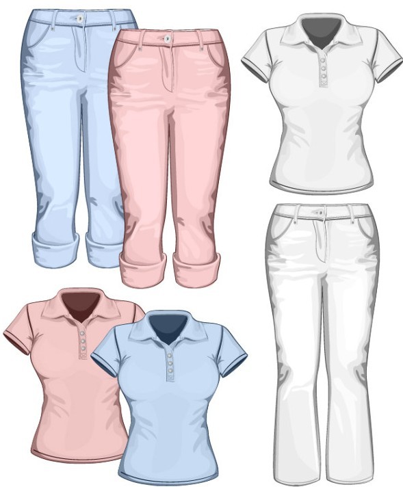 Women Jeans Styles Collection Stock Illustration - Download Image