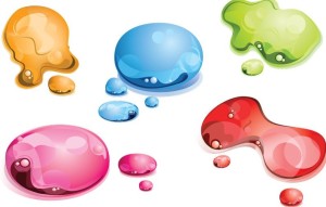 Colorful Water Droplets and Water Stains Vector