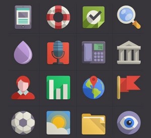 Flat Design Web Icons Pack PSD