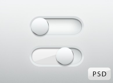 Glossy White Switch Sliders PSD