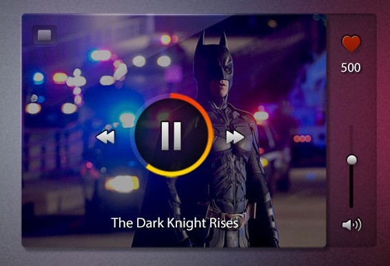 Mini Video Player PSD Widget