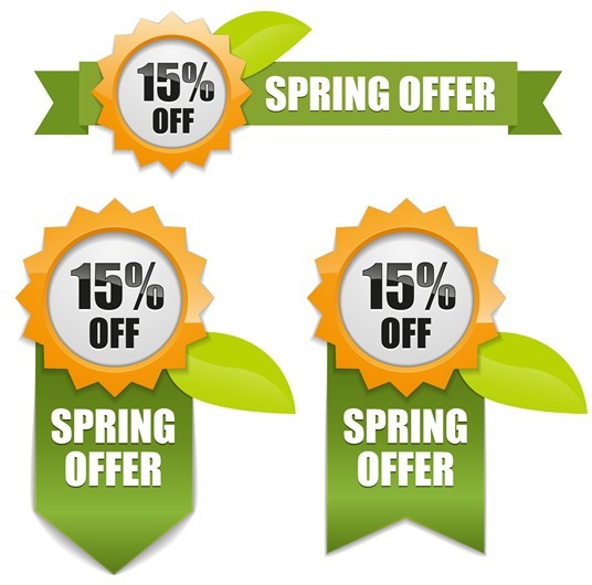 Vector Fresh Spring Offer Labels 01