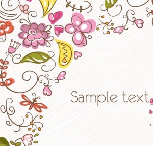 Cartoon Hand Painted Floral Background Vector 03