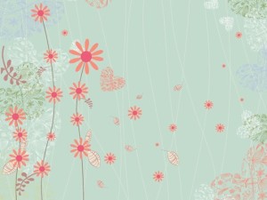 Cartoon Spring Bird and Flowers Background 04