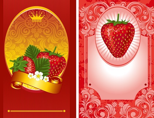 Fresh Vector Strawberry labels 01