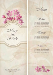 Vector Elegant Pink Flowers with Parchment Background 04