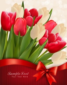 Beautiful Tulip Card Cover Design Template Vector 01