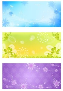 Fresh and Elegant Floral Banner Design Templates Vector