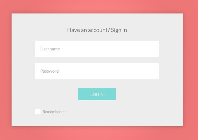 Minimal Login Form Interface PSD