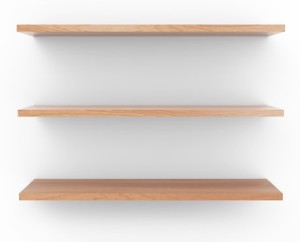 Empty Wooden Shelf Background PSD