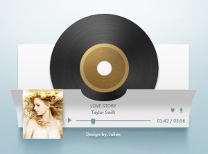 Paper Like Music Player Interface PSD