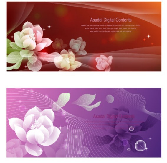 Set Of Fresh and Elegant Flower Banners Vector