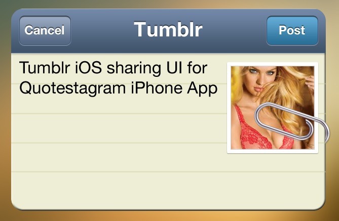 Tumblr iOS Sharing UI PSD