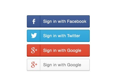 Social Sign In Buttons PSD