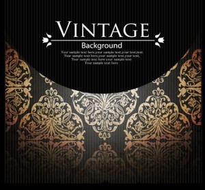 Vintage Golden Floral Pattern Vector Background 01