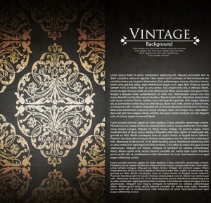 Vintage Golden Floral Pattern Vector Background 02