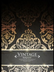 Vintage Golden Floral Pattern Vector Background 03