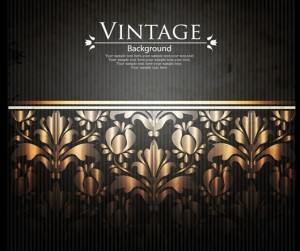 Vintage Golden Floral Pattern Vector Background 05