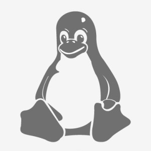 Grey Linux Penguin Logo Vector